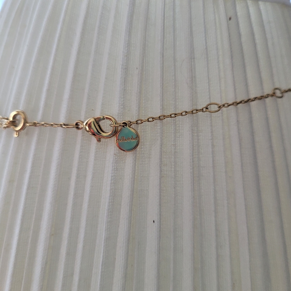 Stella & Dot Triple Turquoise & Gold Reversible Necklace - Picture 6 of 8